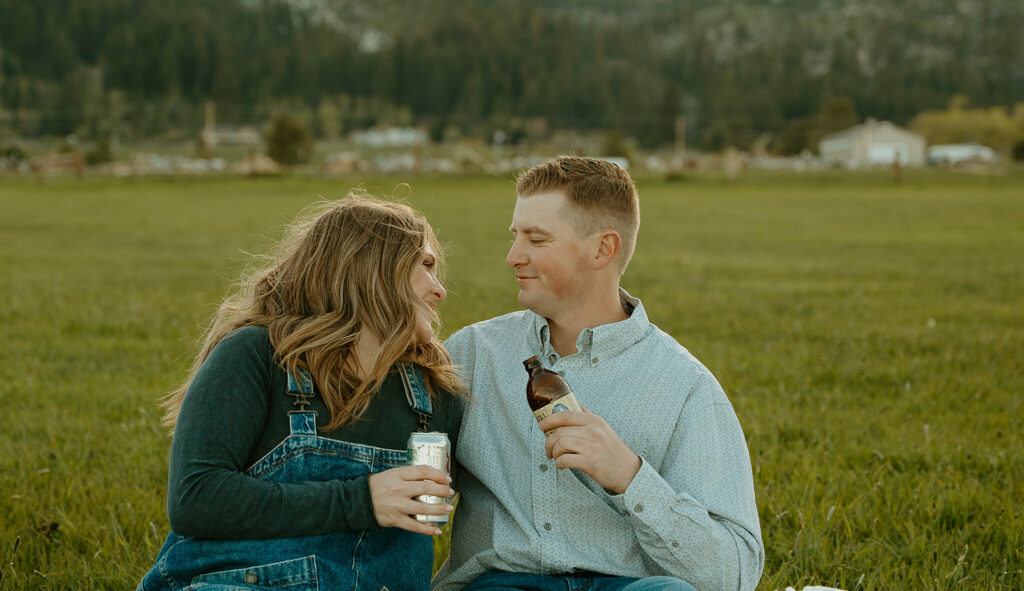 Reno wedding photographer captures couple drinking beers together