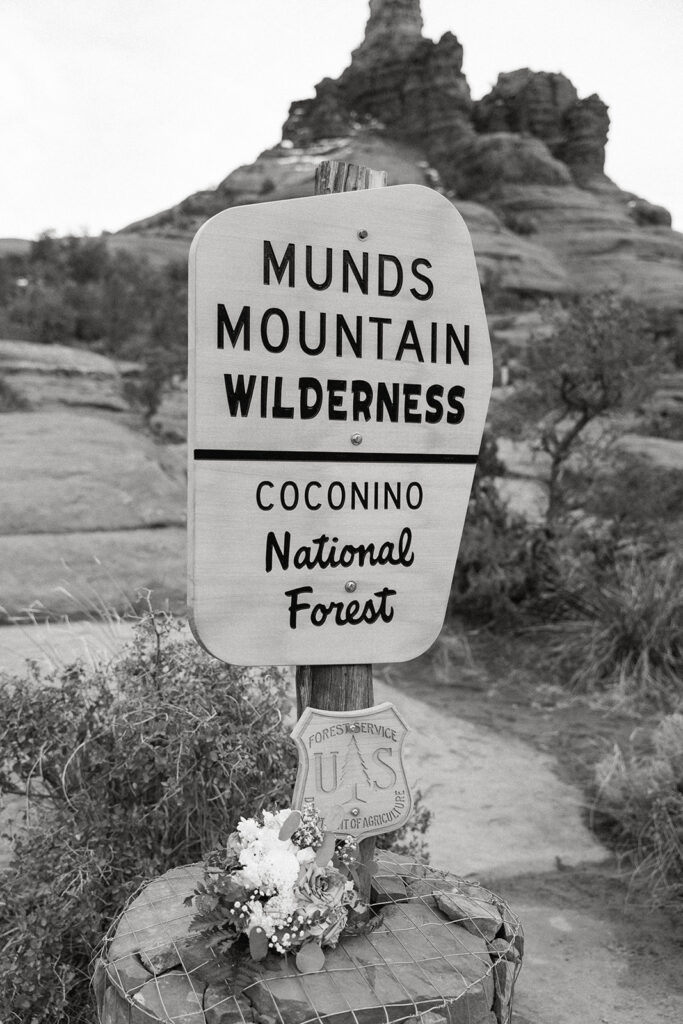 Destination Wedding Photographer captures sign at national park weddings