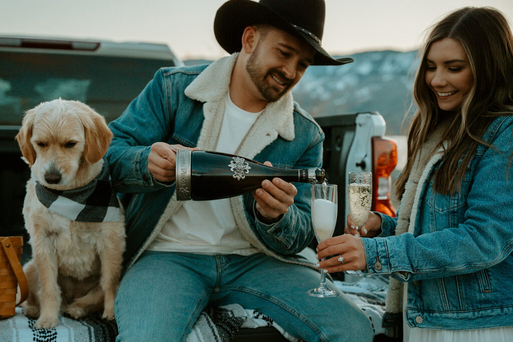 Reno Wedding Photographer captures couple celebrating being newly engaged couples